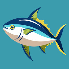 fish on blue background