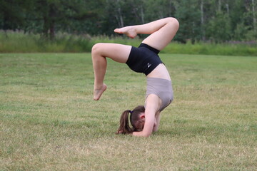 woman doing yoga exercise