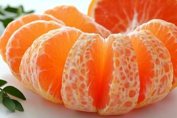 "Citrus Splendor: Mesmerizing Display of Vibrant Orange Segments in Intricate Patterns Against Dark Background"