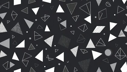 Minimalist Design with Scattered Geometric Shapes, generative ai