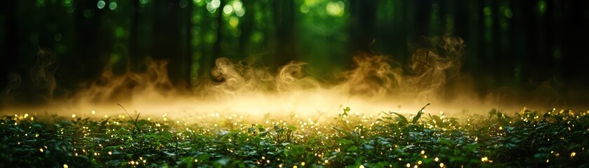 Fototapeta premium Enchanted forest scene nature landscape photography dreamy atmosphere captivating view magical concept