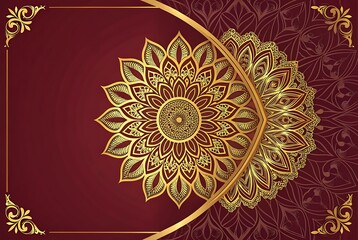 Islamic architecture, ornate arched doorway, golden crescent moon, hanging lanterns,