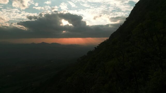 Drone Aerial of Zomba Massif, Malawi at Sunrise