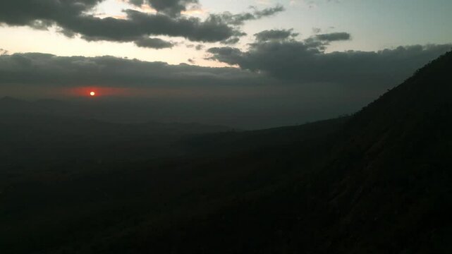Drone Aerial of Zomba Massif, Malawi at Sunrise
