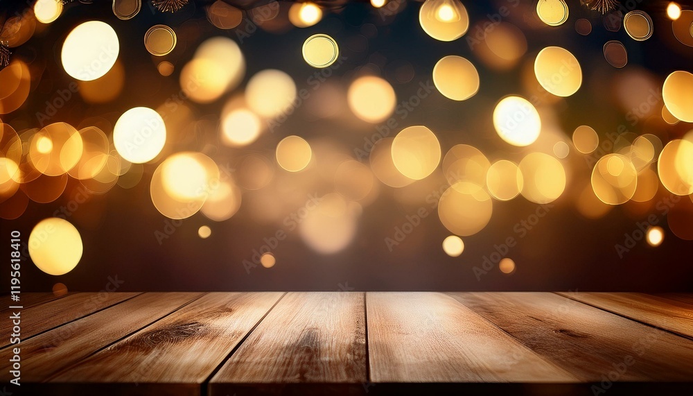 Poster holiday template with round bokeh lights