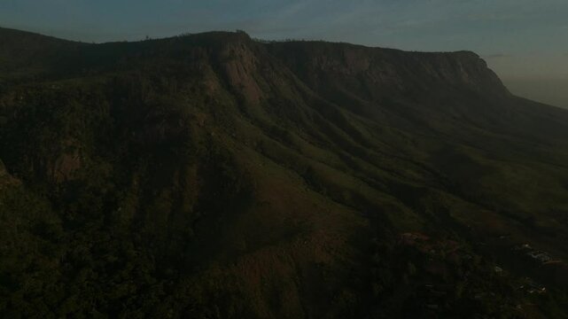 Drone Aerial of Zomba Massif, Malawi at Sunrise