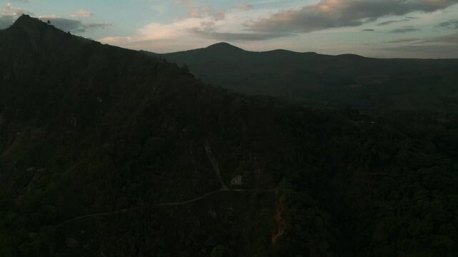 Drone Aerial of Zomba Massif, Malawi at Sunrise