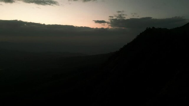 Drone Aerial of Zomba Massif, Malawi at Sunrise