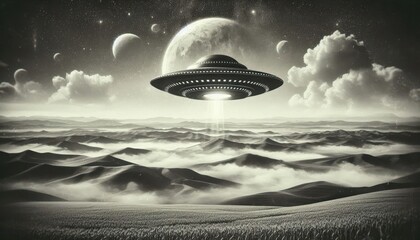 ufo in space content created with generative AI software.