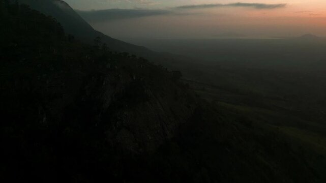Drone Aerial of Zomba Massif, Malawi at Sunrise