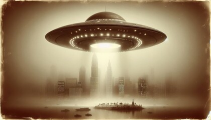 ufo in space content created with generative AI software.