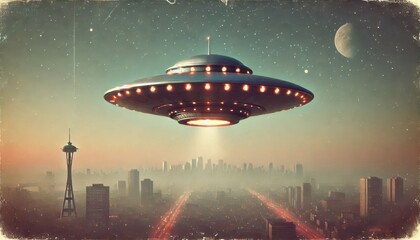 ufo in space content created with generative AI software.