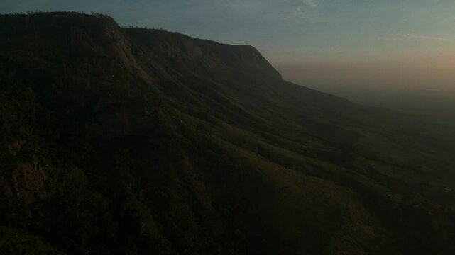 Drone Aerial of Zomba Massif, Malawi at Sunrise