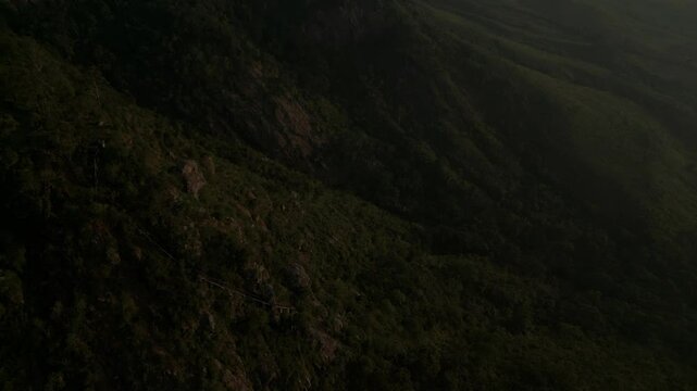 Drone Aerial of Zomba Massif, Malawi at Sunrise