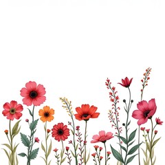 A floral background with pink flowers and green leaves