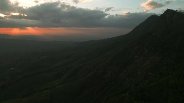 Drone Aerial of Zomba Massif, Malawi at Sunrise