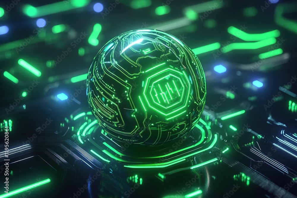 Poster a sleek 3d background showcases a glowing digital globe intertwined with lines indicating encrypted 