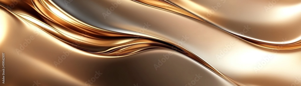 Aufkleber an elegant abstract design showcases smooth wave-like shapes in a blend of matte and metallic finish