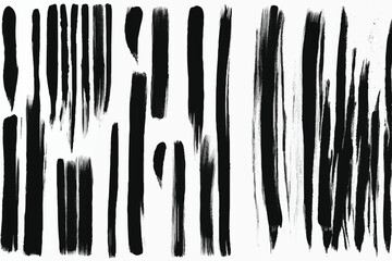 Brush strokes texture. Black ink brush strokes on white background. Abstract brush strokes. Grunge background.