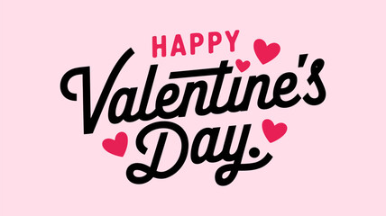 Valentine's Day poster or banner on a black and white background, Valentine's Day Minimal Heart Design Card, Abstract happy valentines day logo, happy valentines day , love vector logo design