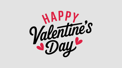 Valentine's Day poster or banner on a black and white background, Valentine's Day Minimal Heart Design Card, Abstract happy valentines day logo, happy valentines day , love vector logo design