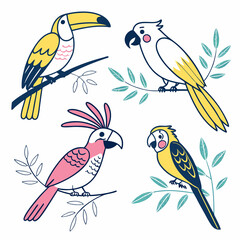 Fototapeta premium create a collection of colorful flat design birds