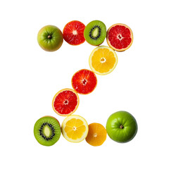 Naklejka premium Z letter made fruit 