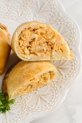 Latin American empanadas with chicken split filling