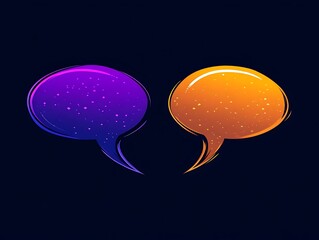 Dynamic Duo: Gradient Speech Bubbles in Vibrant Design