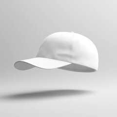 Fototapeta premium White baseball cap mockup, isolated on white background.