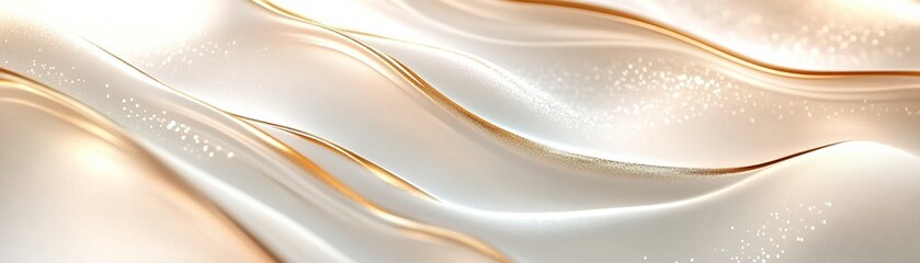 Fototapeta premium This abstract design features a ripple pattern that mimics snow drifts in elegant white and gold hues