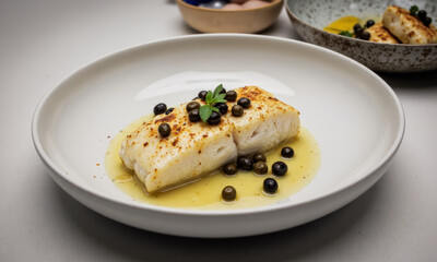 Pan-Seared Halibut with Lemon-Butter Sauce and Capers