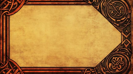 Antique Celtic Knotwork Frame Design Background