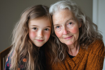 Grandmother and granddaughter share a loving moment