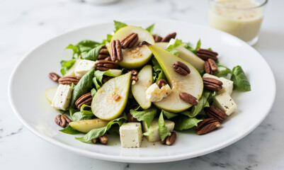 Pear and Gorgonzola Salad with Candied Pecans and Maple Vinaigrette