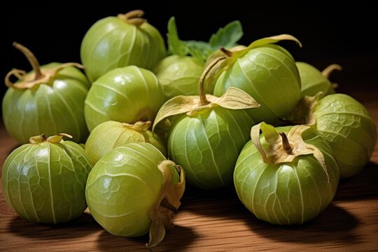 Fresh Ground-Cherry Tomatillos. Essential Ingredient for Mexican Cuisine and Salsa Verde