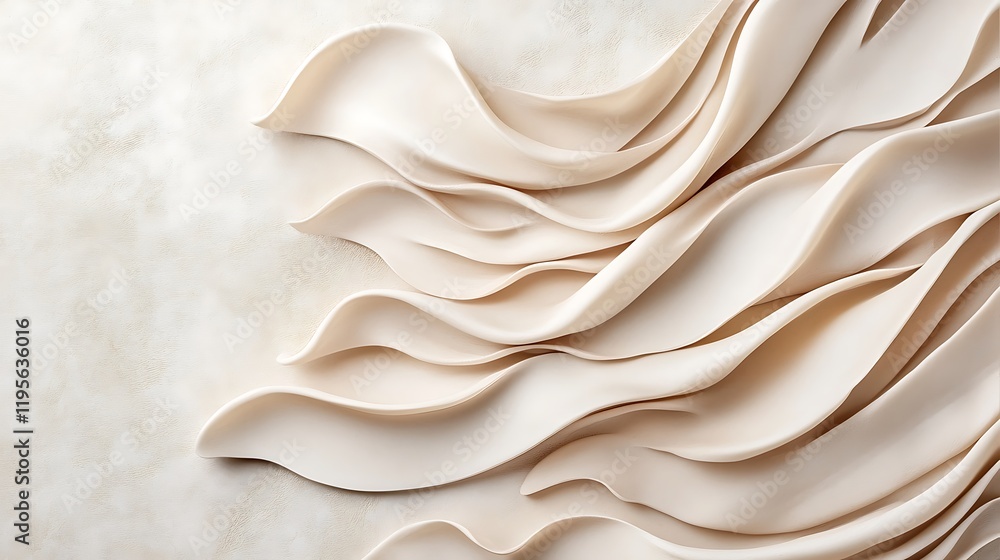 Poster abstract beige wave pattern design background