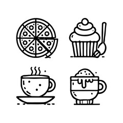 bread icon minimal lines on white background