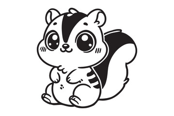 Cute cartoon chipmunk outline 