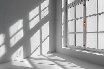 Window Natural Shadow Overlay Effect on White Background