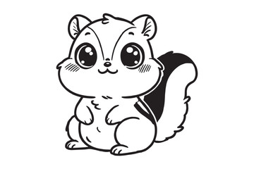 Cute cartoon chipmunk outline 