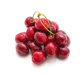 Heap of ripe cherries.