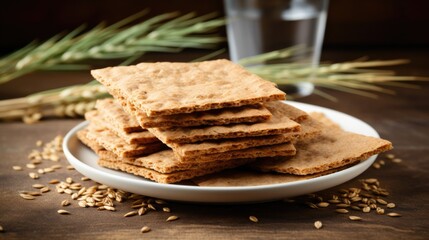 Healthy Whole Wheat Crackers - Delicious Shredded Grain Snack Food and Treat (16:9)