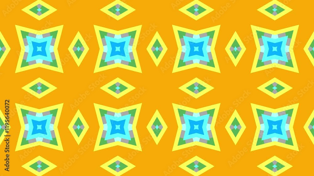 Poster geometric kaleidoscope pattern animation for background concept