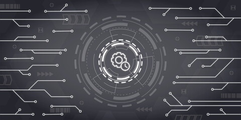 Technology Business Gear Time Watch Icon Background