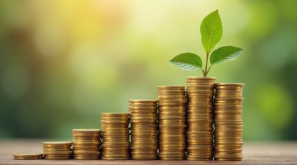 Golden Coin Mountain with Sprouting Plant