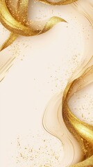 Obraz premium Golden swirls on beige background; elegant design; ideal for luxury branding