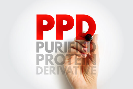 PPD Purified Protein Derivative - test used to detect if you have a tuberculosis infection, acronym text concept background