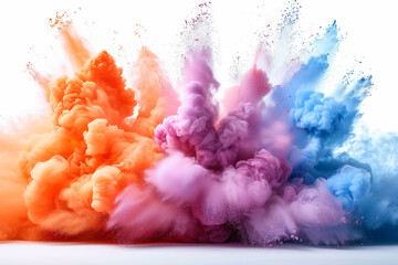 Fototapeta premium Abstract Colorful Ink Explosion on White Background