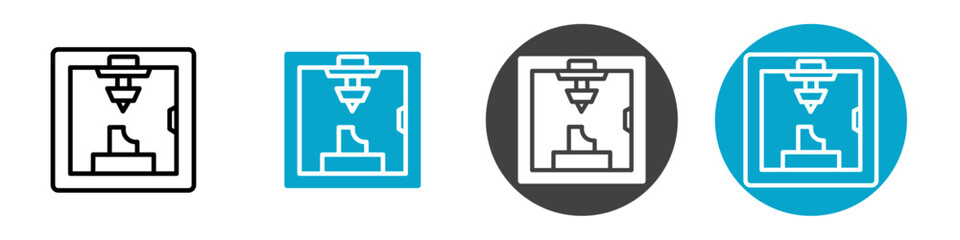 3d printer icon Vector illustration in black